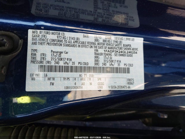 2016 FORD FOCUS 1FADP3K24GL246254 Photo 8