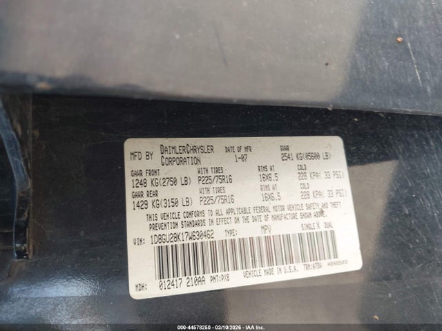 Продажа на аукционе авто 2007 Dodge Nitro Sxt, vin: 1D8GU28K17W630462, номер лота: 44578250