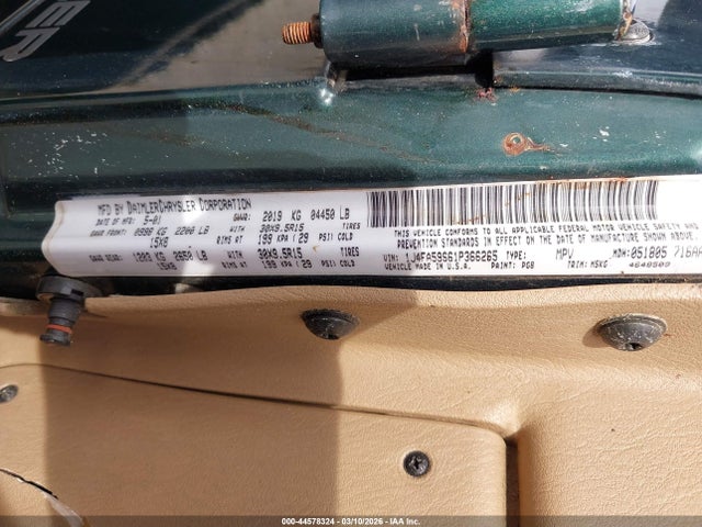 Aukcja sprzedaży 2001 Jeep Wrangler Sahara, vin: 1J4FA59S61P366265, numer aukcji: 44578324