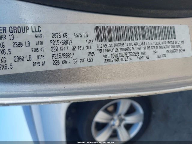 Jeep Compass Sport 2014 1C4NJDBB7ED536999 Image 9