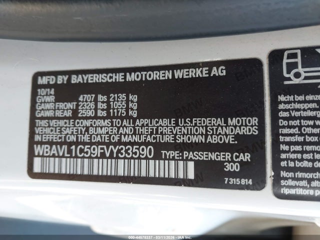BMW X1 Xdrive28i 2015 WBAVL1C59FVY33590 Image 9