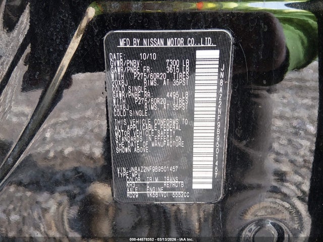 Продаж на аукціоні авто 2011 Infiniti Qx56, vin: JN8AZ2NF9B9501457, номер лоту: 44578352