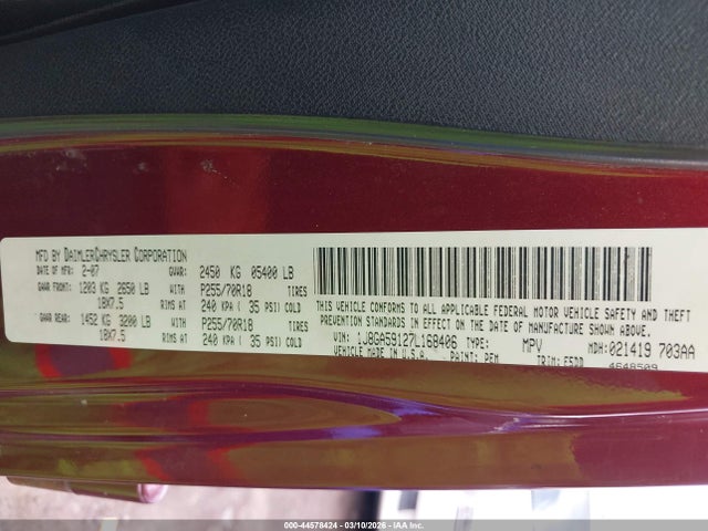2007 JEEP WRANGLER 1J8GA59127L168406 Photo 8