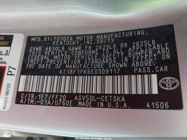 2014 TOYOTA CAMRY 4T1BF1FK6EU309117 Photo 8