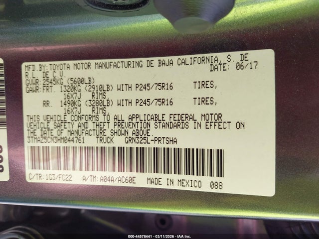 Toyota Tacoma Sr5 V6 2017 3TMAZ5CN3HM044761 Image 9
