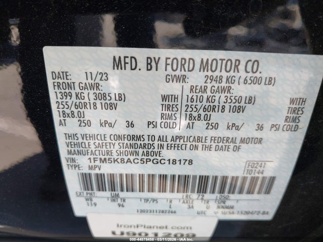 Ford Police Interceptor Utility 2023 1FM5K8AC5PGC18178 Image 9