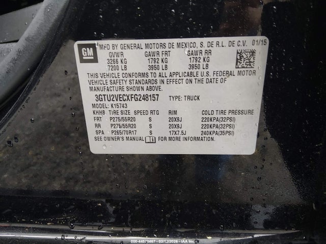 2015 GMC SIERRA 1500 3GTU2VECXFG248157 Photo 8