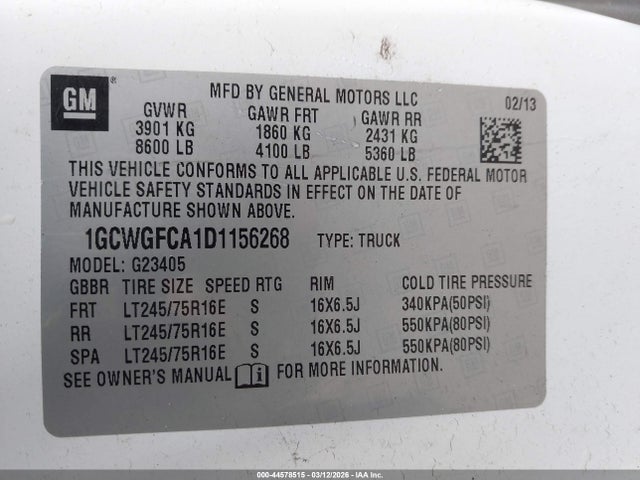 2013 CHEVROLET EXPRESS 2500 1GCWGFCA1D1156268 Photo 8