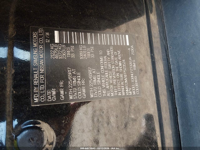 44578543 :رقم المزاد ، KNMAT2MVXFP523524 vin ، 2015 Nissan Rogue S مزاد بيع