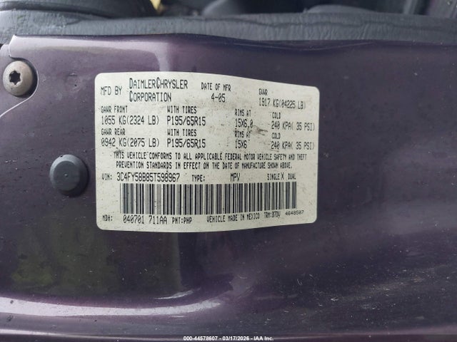Aukcja sprzedaży 2005 Chrysler Pt Cruiser Touring, vin: 3C4FY58B85T598967, numer aukcji: 44578607