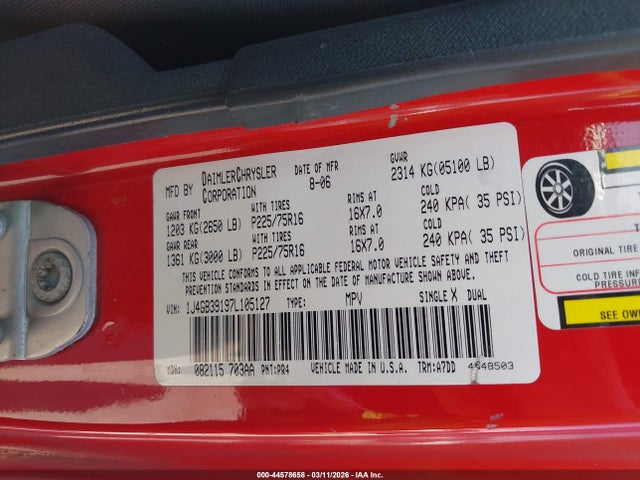 2007 JEEP WRANGLER 1J4GB39197L105127 Photo 8