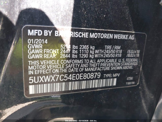 2014 BMW X3 5UXWX7C54E0E80879 Photo 8