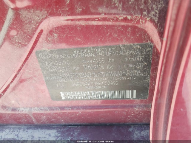 2011 HYUNDAI SONATA 5NPEB4AC9BH052992 Photo 8