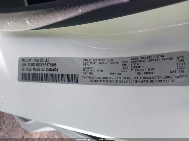 2025 CHRYSLER PACIFICA 2C4RC1BGXSR578498 Photo 8