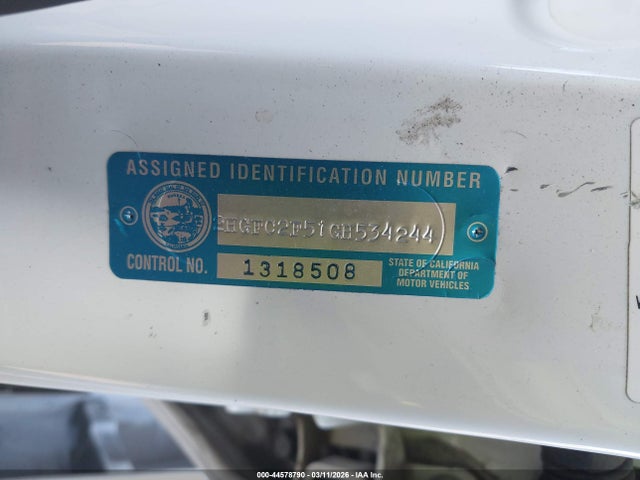 Honda Civic Lx 2016 2HGFC2F51GH534244 Image 9