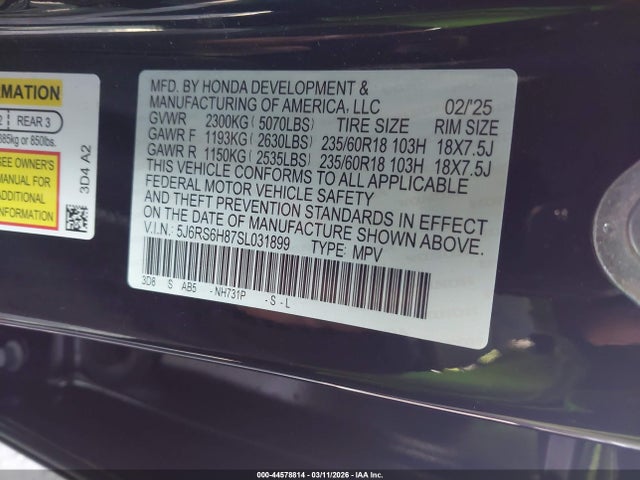 2025 HONDA CR-V HYBRID 5J6RS6H87SL031899 Photo 8