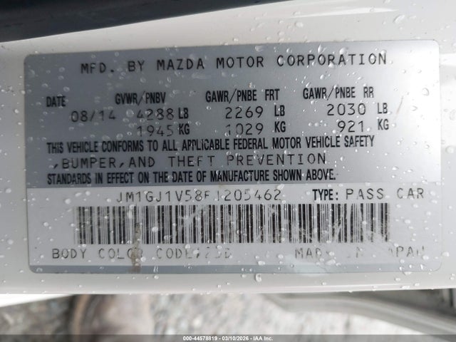 JM1GJ1V58F1205462 Mazda Mazda6 I Touring