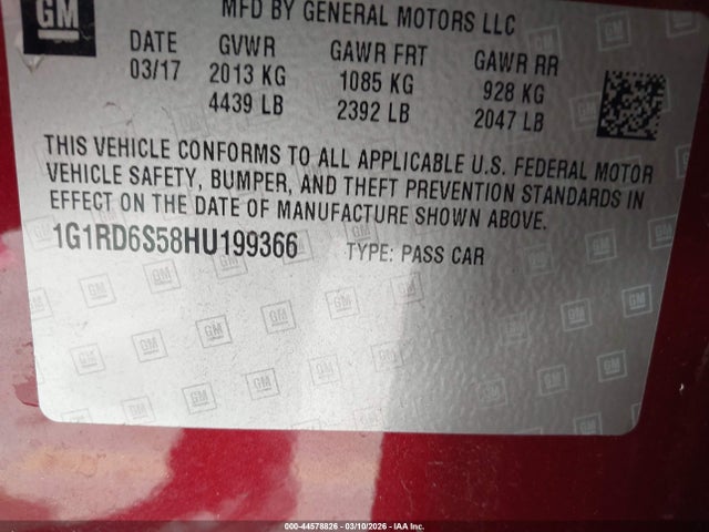 1G1RD6S58HU199366 Chevrolet Volt Premier