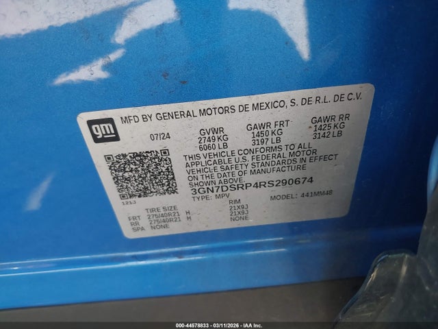 3GN7DSRP4RS290674 Chevrolet Equinox Ev Rs