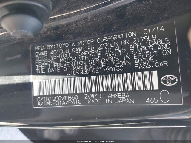 Toyota Prius Three 2014 JTDKN3DU1E1790130 Image 9