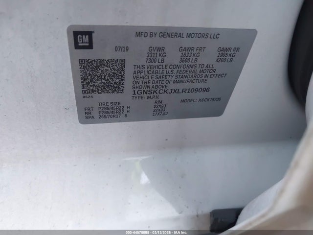 1GNSKCKJXLR109096 Chevrolet Tahoe 4wd Premier