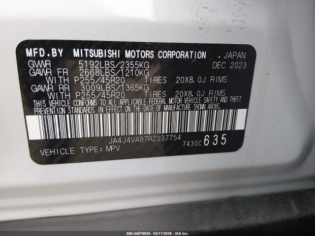2024 MITSUBISHI OUTLANDER JA4J4VA87RZ037754 Photo 8