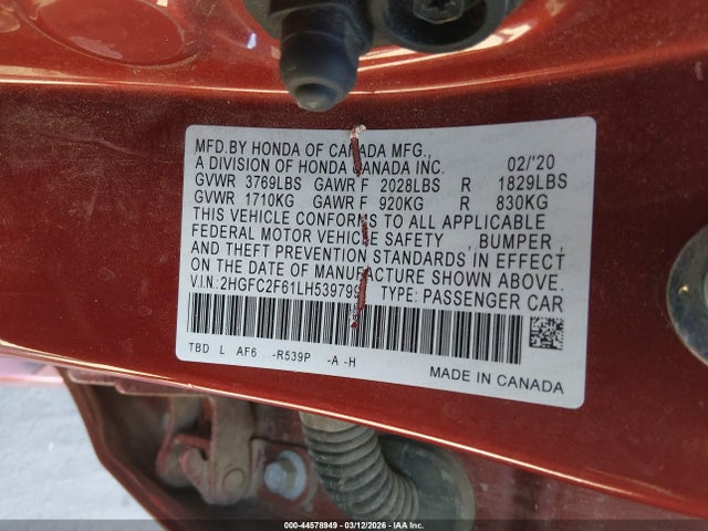 2020 HONDA CIVIC 2HGFC2F61LH539799 Photo 8