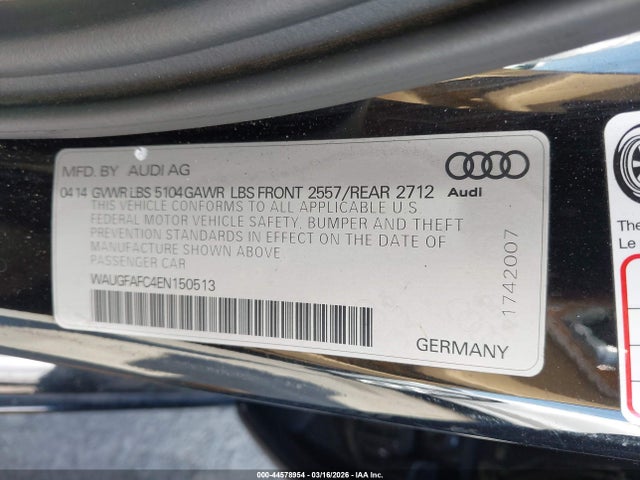 Aukcja sprzedaży 2014 Audi A6 2.0t Premium, vin: WAUGFAFC4EN150513, numer aukcji: 44578954