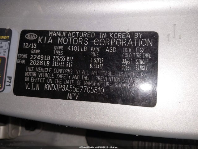 KIA SOUL + 2014 KNDJP3A55E7705810 Image 9