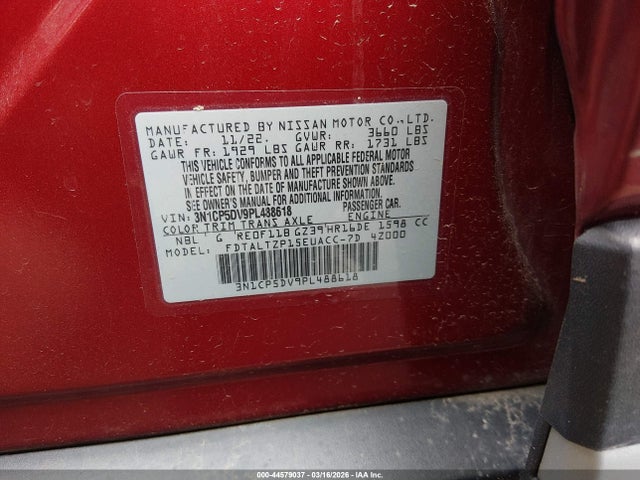 Продаж на аукціоні авто 2023 Nissan Kicks Sr Xtronic Cvt, vin: 3N1CP5DV9PL488618, номер лоту: 44579037