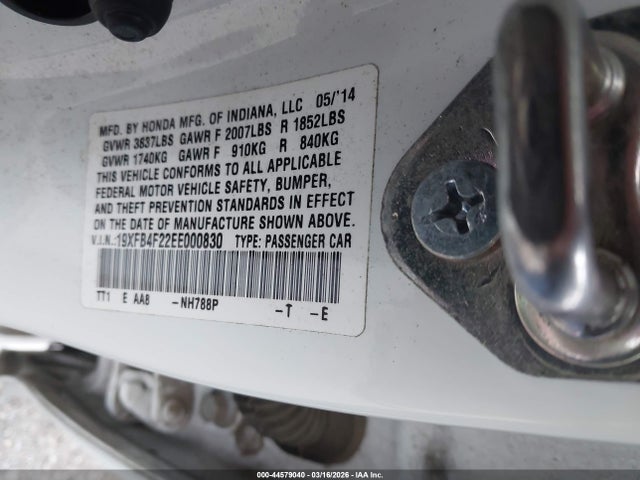 2014 HONDA CIVIC HYBRID 19XFB4F22EE000830 Photo 8