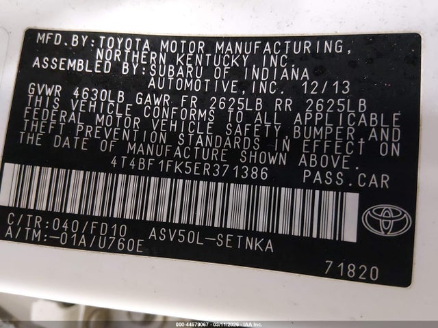 Toyota CAMRY LE 2014 4T4BF1FK5ER371386 Image 9