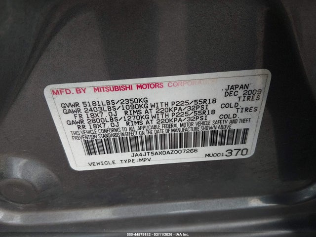 2010 MITSUBISHI OUTLANDER JA4JT5AX0AZ007266 Photo 8