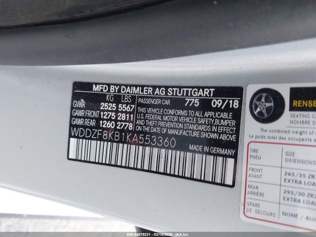 WDDZF8KB1KA553360 Mercedes-Benz Amg E 63 S 4matic