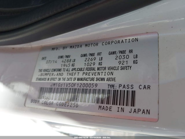2015 MAZDA MAZDA6 JM1GJ1V50F1200059 Photo 8