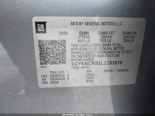2020 CADILLAC XT5 1GYKNCRS1LZ193978 Photo 8