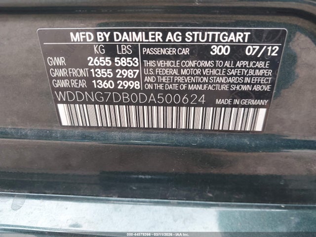 2013 MERCEDES-BENZ S 550 WDDNG7DB0DA500624 Photo 8