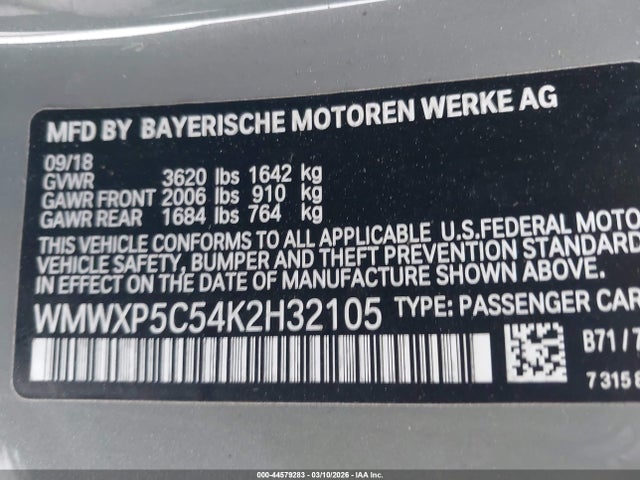WMWXP5C54K2H32105 Mini Hardtop Cooper