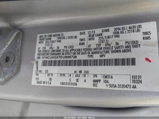 Ford ESCAPE SE 2014 1FMCU0GX7EUB96728 Image 9
