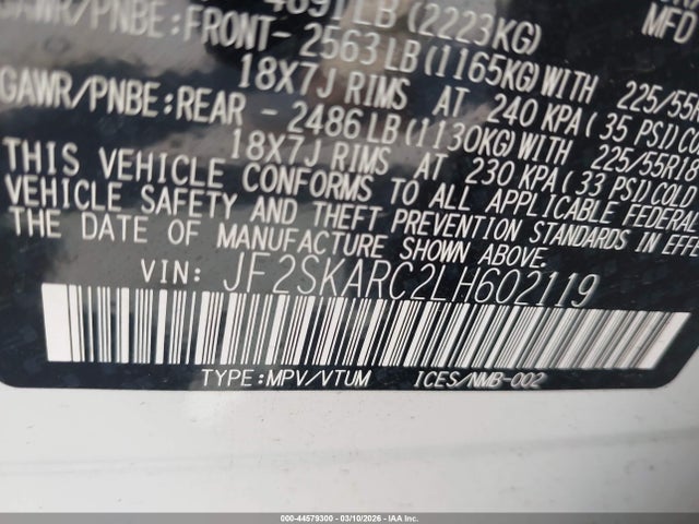 Subaru Forester Sport 2020 JF2SKARC2LH602119 Image 9