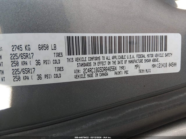 Aukcja sprzedaży 2013 Chrysler Town & Country Touring, vin: 2C4RC1BG5DR646564, numer aukcji: 44579432