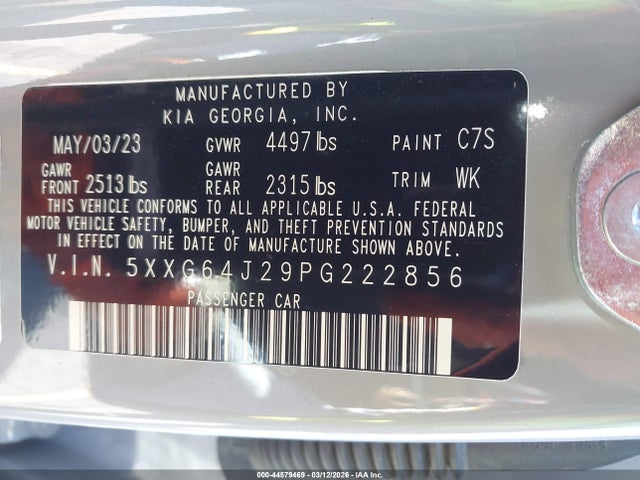 5XXG64J29PG222856 KIA K5 Gt-line