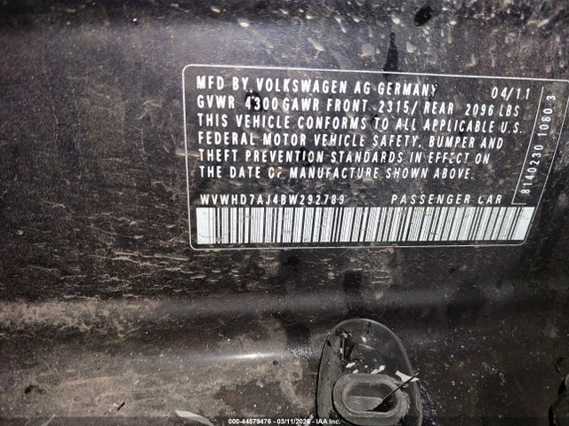 Aukcja sprzedaży 2011 Volkswagen Gti 4-door, vin: WVWHD7AJ4BW292789, numer aukcji: 44579476