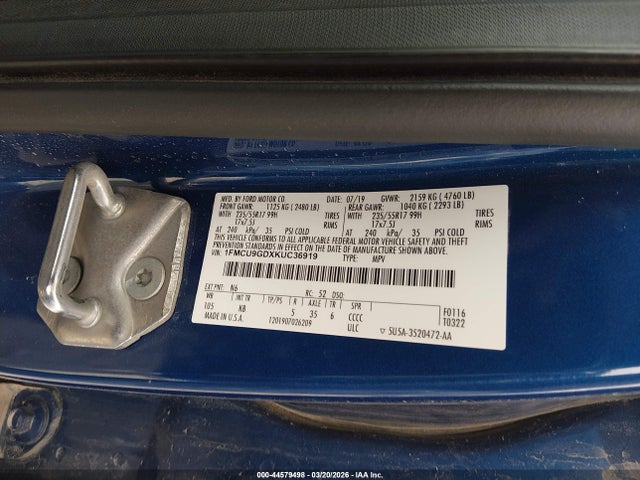 2019 FORD ESCAPE 1FMCU9GDXKUC36919 Photo 8