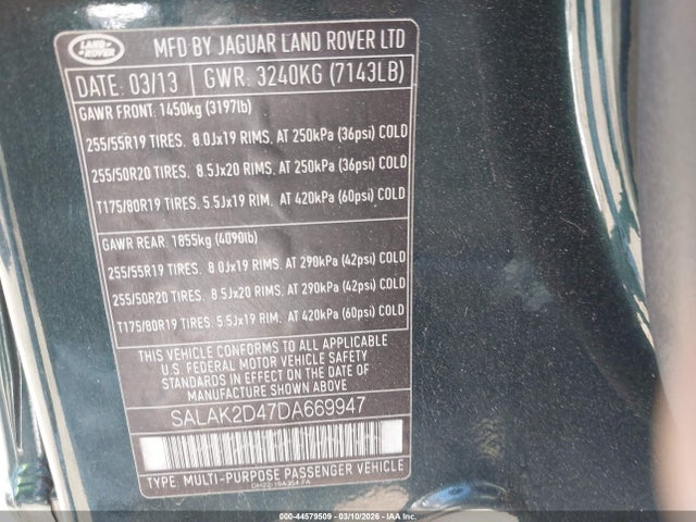 2013 LAND ROVER LR4 SALAK2D47DA669947 Photo 8