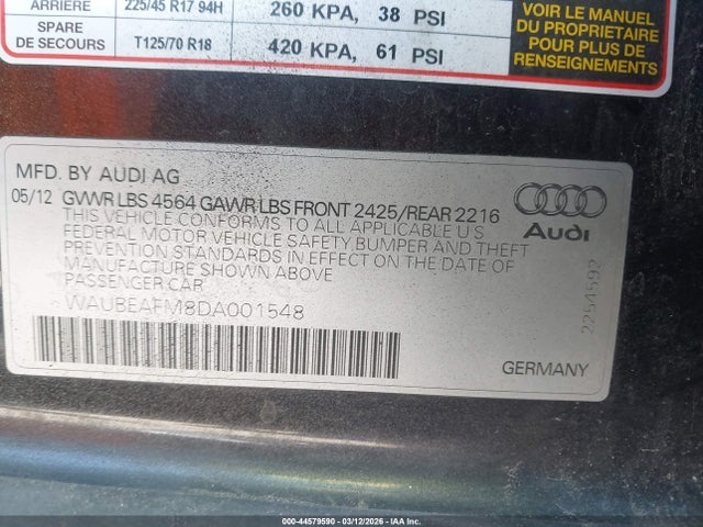 2013 AUDI A3 WAUBEAFM8DA001548 Photo 8