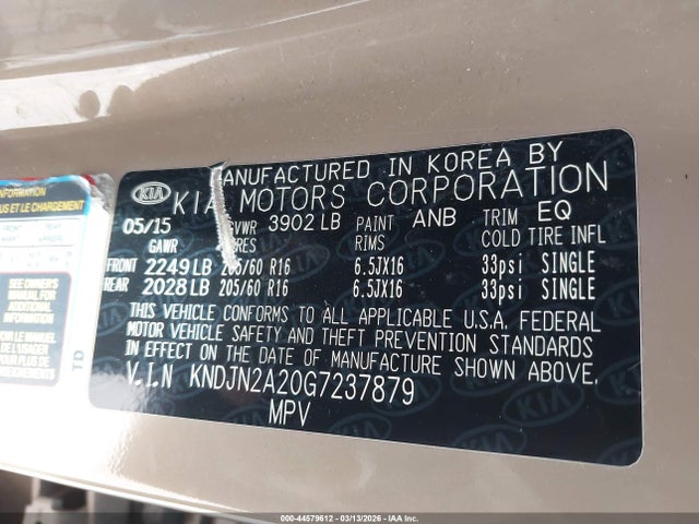 KNDJN2A20G7237879 KIA Soul