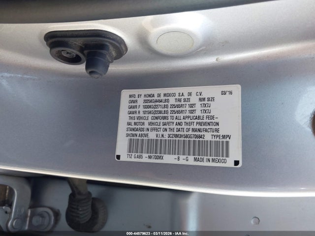 3CZRM3H58GG706842 Honda CR-V EX