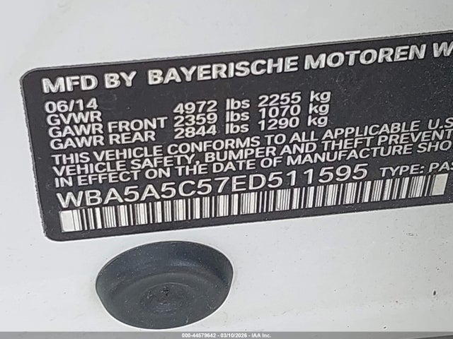 BMW 528I 2014 WBA5A5C57ED511595 Image 9