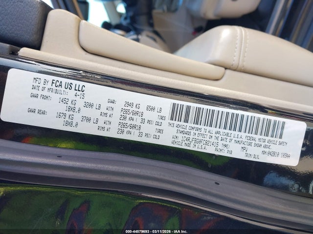 Jeep Grand Cherokee Limited 2015 1C4RJFBG0FC821415 Image 9